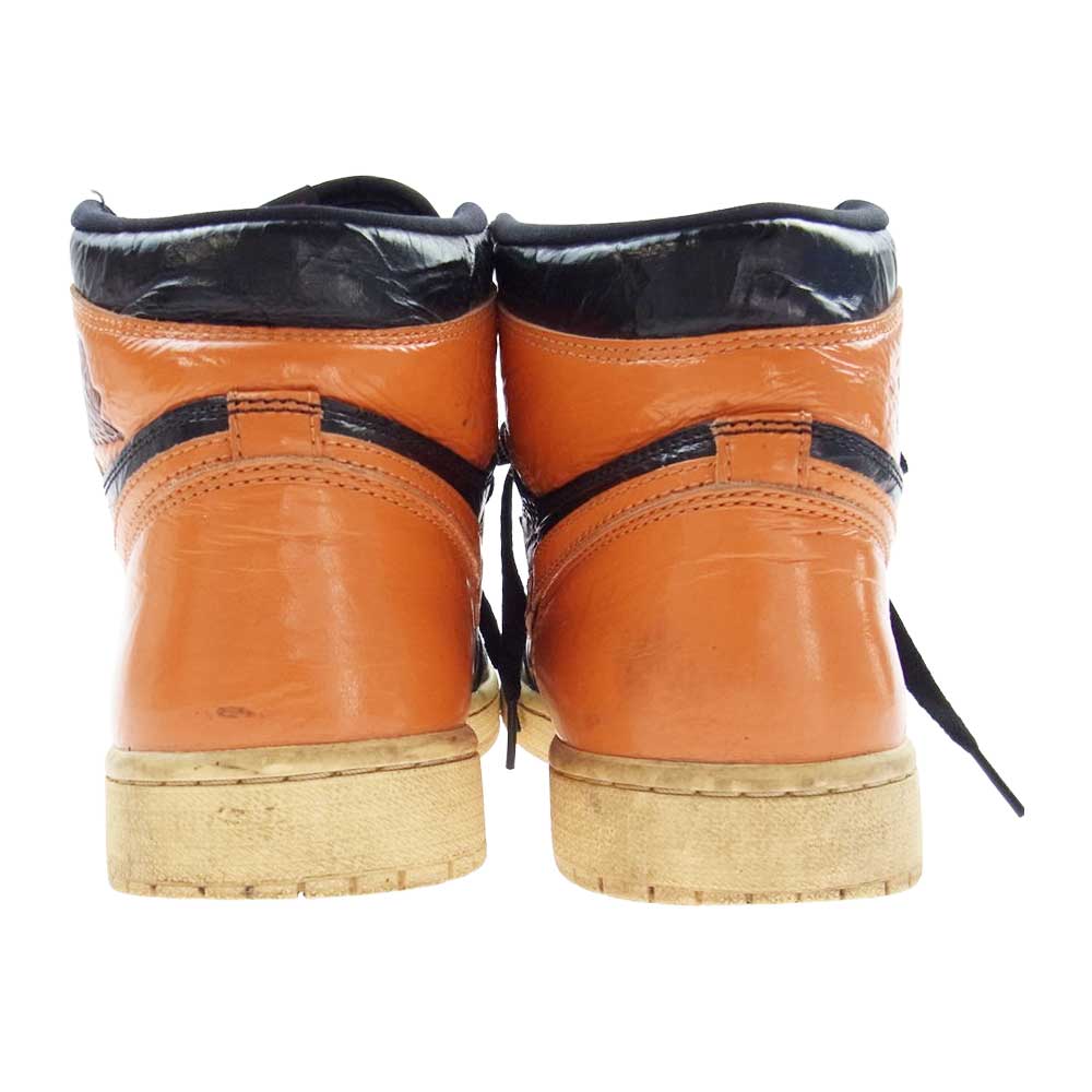 NIKE AIR JORDAN ナイキ ジョーダン 555088-028 RETRO HIGH OG SHATTERED BACKBOARD シャッタードバックボード ハイカット スニーカー ブラック系 オレンジ系 27.5cm【中古】