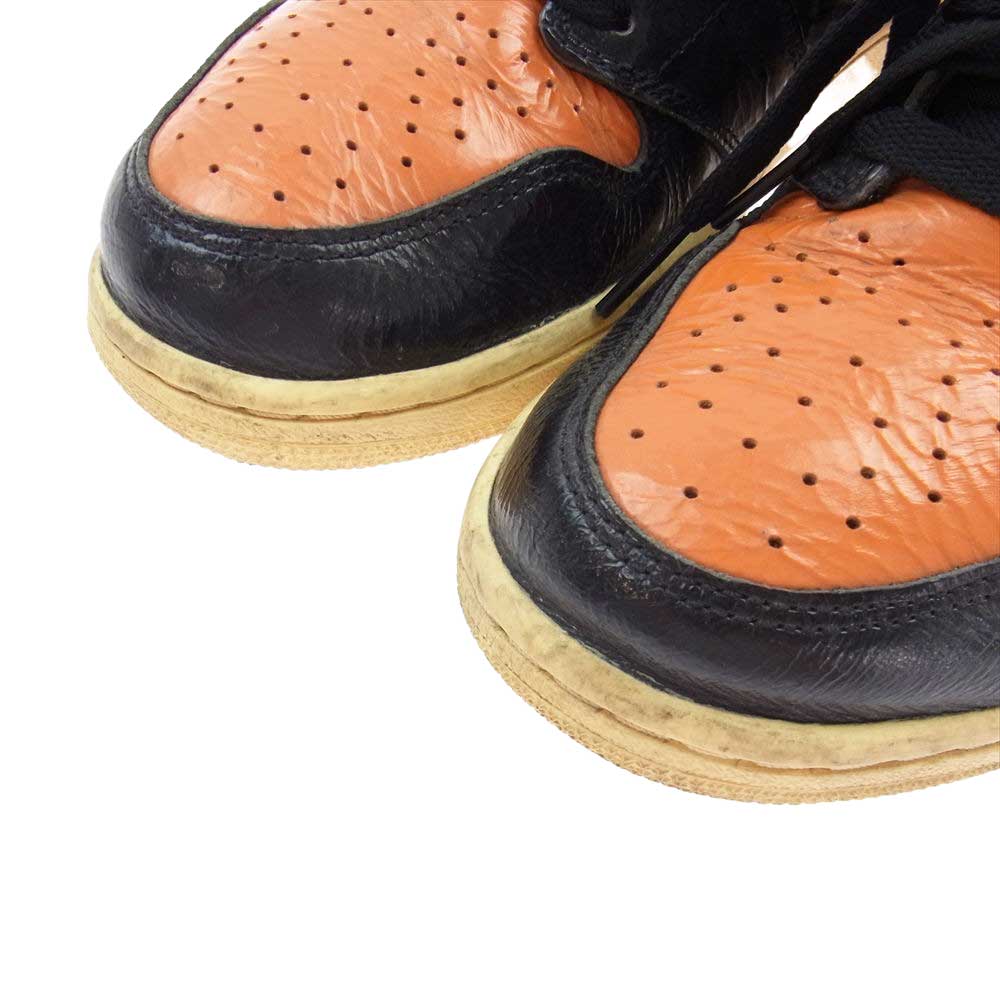 NIKE AIR JORDAN ナイキ ジョーダン 555088-028 RETRO HIGH OG SHATTERED BACKBOARD シャッタードバックボード ハイカット スニーカー ブラック系 オレンジ系 27.5cm【中古】