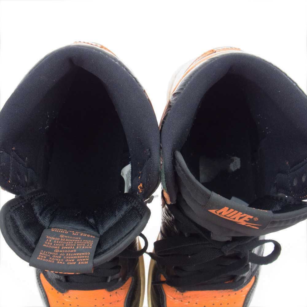 NIKE AIR JORDAN ナイキ ジョーダン 555088-028 RETRO HIGH OG SHATTERED BACKBOARD シャッタードバックボード ハイカット スニーカー ブラック系 オレンジ系 27.5cm【中古】