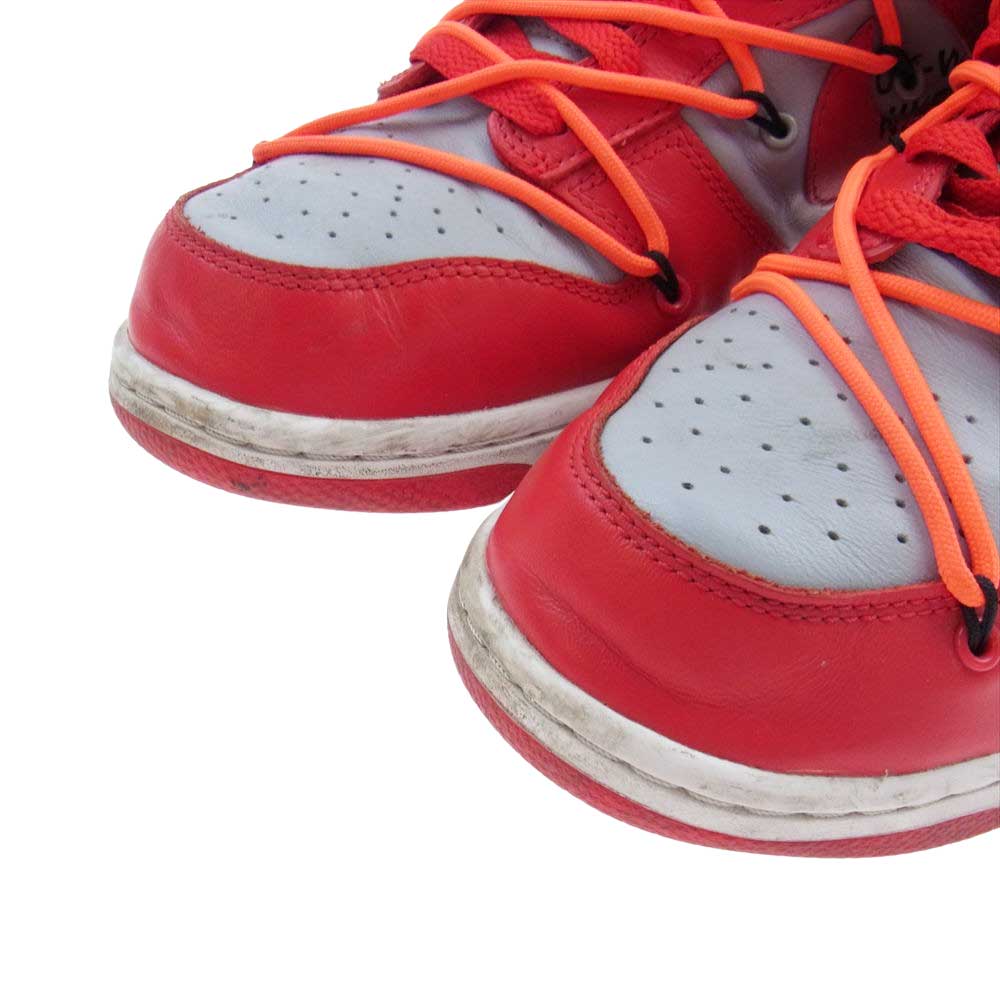 NIKE ナイキ CT0856-600 × OFF-WHITE DUNK LOW LTHR OW オフホワイト ダンク ローカット スニーカー レッド系 グレー系 28cm【中古】