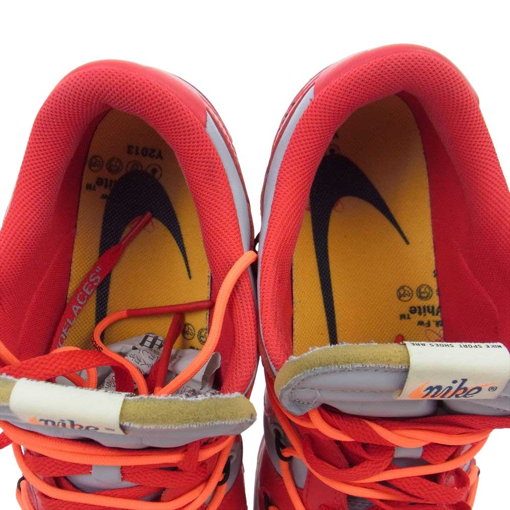 NIKE ナイキ CT0856-600 × OFF-WHITE DUNK LOW LTHR OW オフホワイト ダンク ローカット スニーカー レッド系 グレー系 28cm【中古】