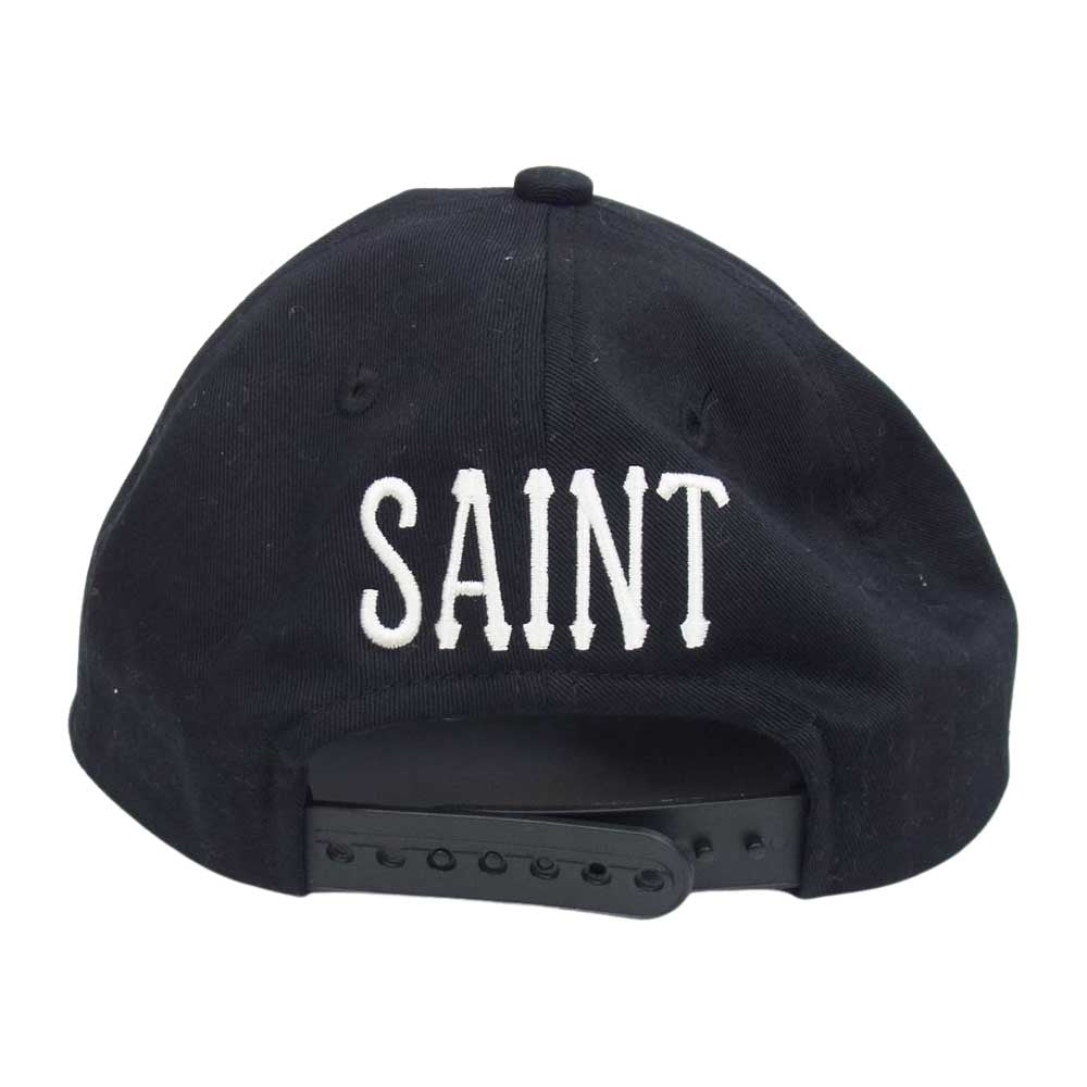 SAINT MICHAEL セントマイケル 23SS SM-S23-0000-071 ETERNITY CAP エタニティ 刺繍 キャップ 帽子 ブラック系【新古品】【未使用】【中古】