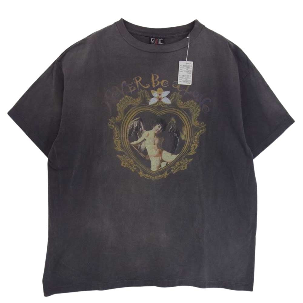 SAINT MICHAEL セントマイケル 22SS SM-S22-0000-010 SS TEE NBA 色褪せ 加工 プリント 半袖 Tシャツ グレー系 XXL【新古品】【未使用】【中古】