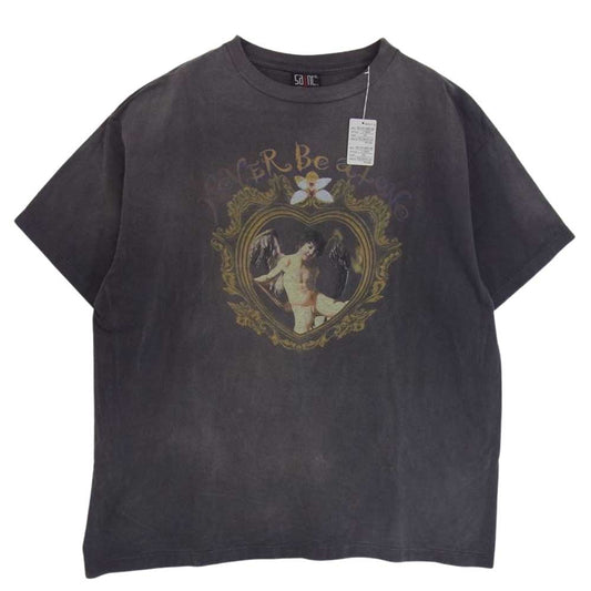 SAINT MICHAEL セントマイケル 22SS SM-S22-0000-010 SS TEE NBA 色褪せ 加工 プリント 半袖 Tシャツ グレー系 XXL【新古品】【未使用】【中古】