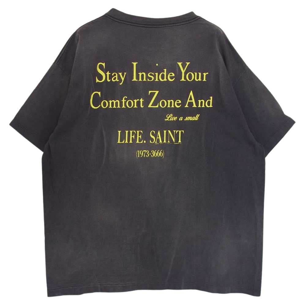 SAINT MICHAEL セントマイケル 22SS SM-S22-0000-010 SS TEE NBA 色褪せ 加工 プリント 半袖 Tシャツ グレー系 XXL【新古品】【未使用】【中古】