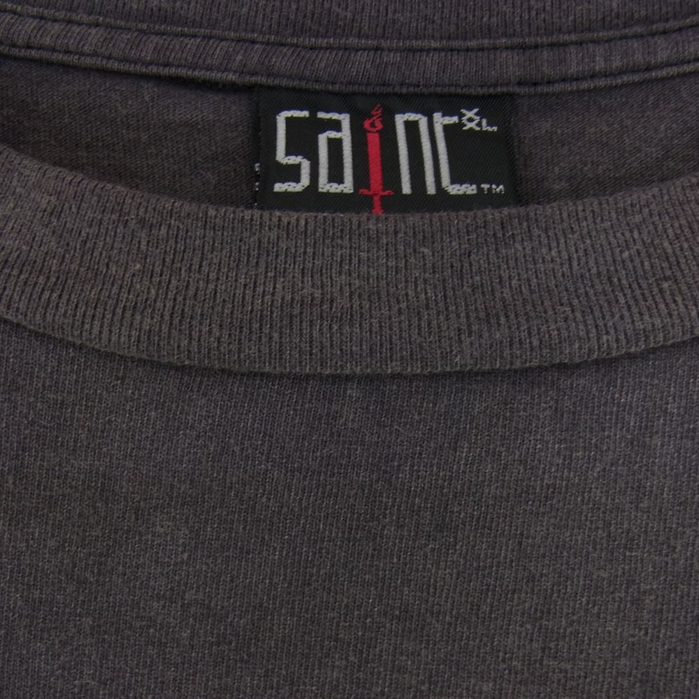 SAINT MICHAEL セントマイケル 22SS SM-S22-0000-010 SS TEE NBA 色褪せ 加工 プリント 半袖 Tシャツ グレー系 XXL【新古品】【未使用】【中古】