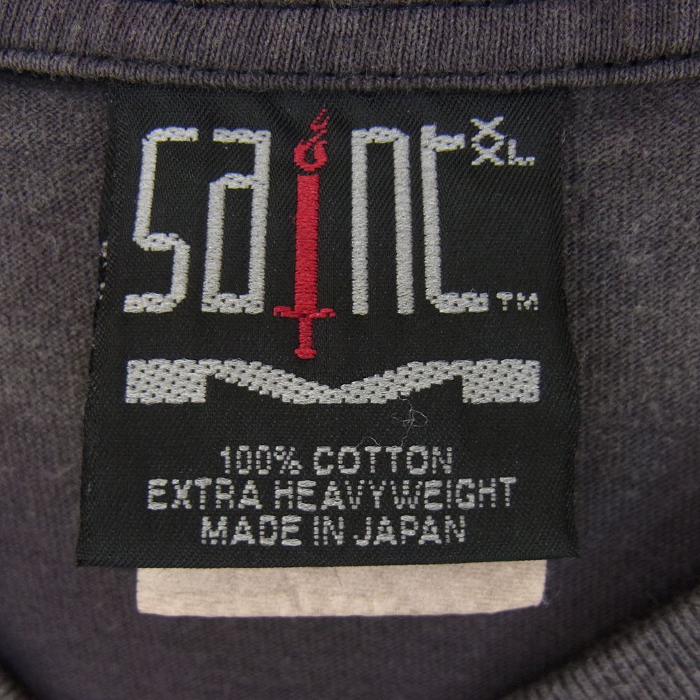 SAINT MICHAEL セントマイケル 22SS SM-S22-0000-010 SS TEE NBA 色褪せ 加工 プリント 半袖 Tシャツ グレー系 XXL【新古品】【未使用】【中古】