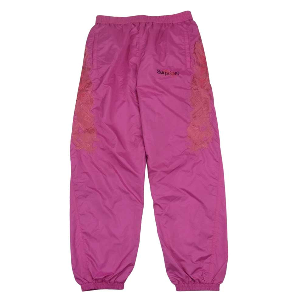 ダブレット 19AW CHAOS EMBROIDERY TRACK PANTS カオス エンブロイダリー 刺繍 ナイロン トラック パンツ ピンク系 S【美品】【中古】