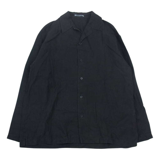 AURALEE オーラリー 19SS A9SB01GL LINEN GABARDINE OVER SHIRTS リネン ギャバジン オーバー 長袖 シャツ ブラック系 5【中古】