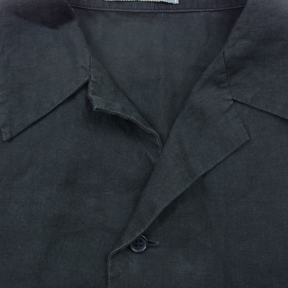 AURALEE オーラリー 19SS A9SB01GL LINEN GABARDINE OVER SHIRTS リネン ギャバジン オーバー 長袖 シャツ ブラック系 5【中古】