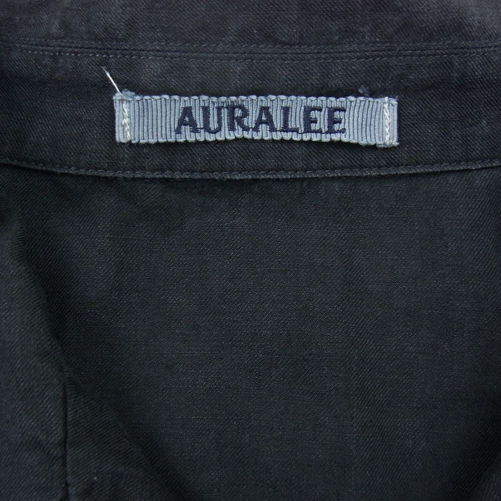 AURALEE オーラリー 19SS A9SB01GL LINEN GABARDINE OVER SHIRTS リネン ギャバジン オーバー 長袖 シャツ ブラック系 5【中古】