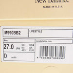 NEW BALANCE ニューバランス M990BB2 USA製 990 v2 スエード メッシュ ローカット スニーカー 27cm【新古品】【未使用】【中古】