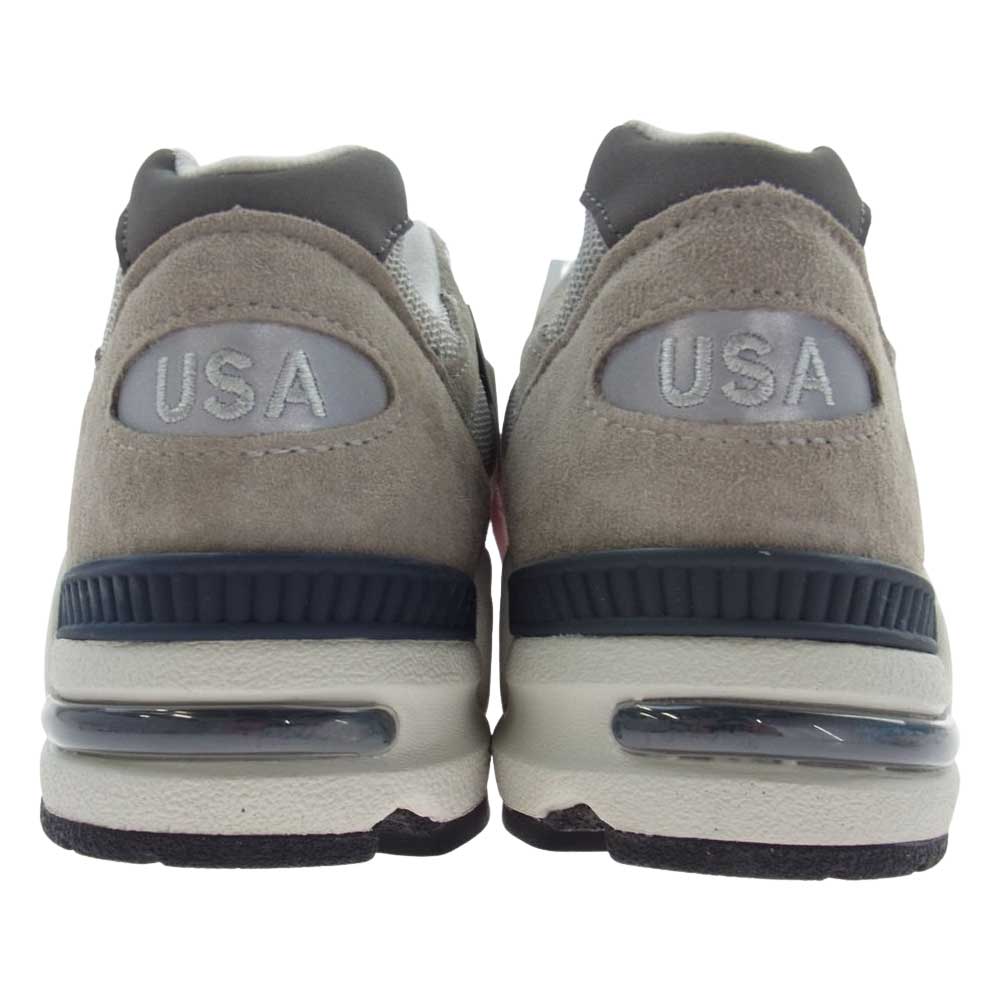 NEW BALANCE ニューバランス M990GY2 USA製 990 V2 スエード メッシュ ローカット スニーカー グレー系 27cm【新古品】【未使用】【中古】