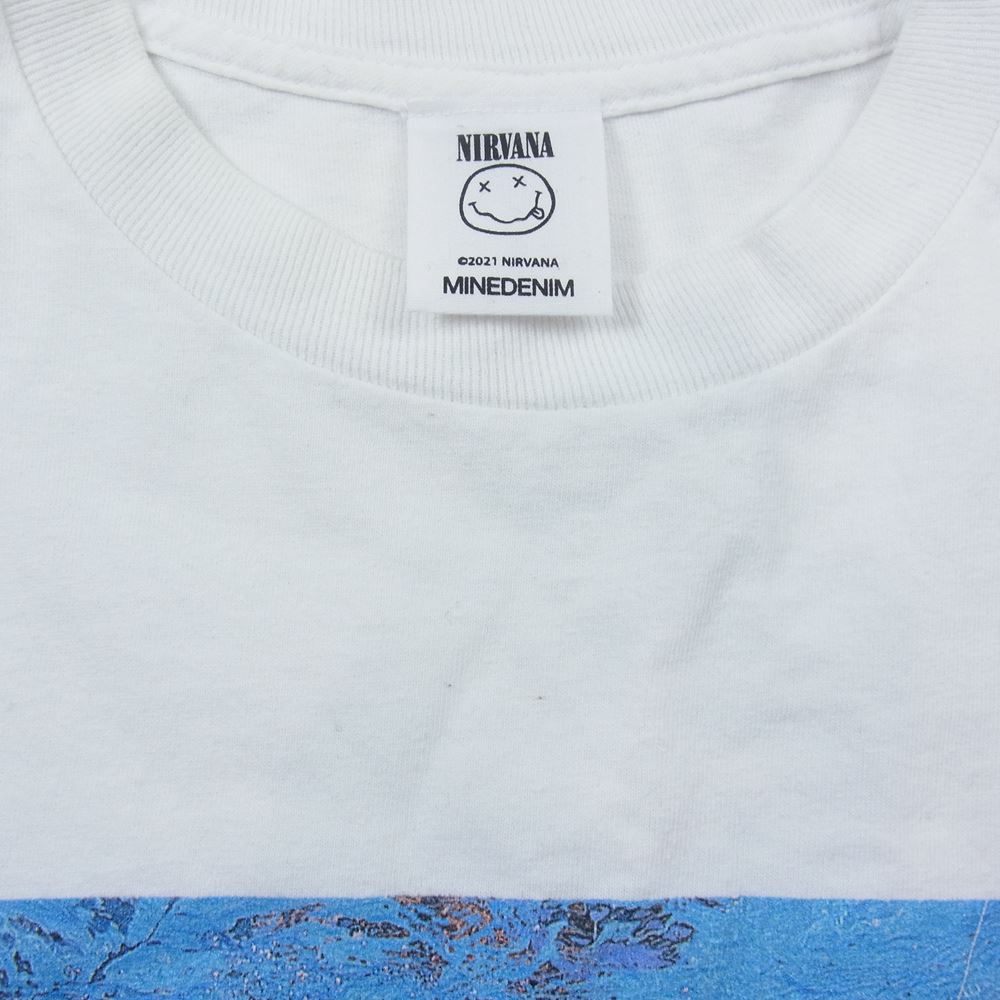 MINEDENIM マインデニム MND-NV001-00-M2 × NIRVANA ニルヴァーナ NEVERMIND Tee フォト プリント 半袖 Tシャツ ホワイト系 M【中古】