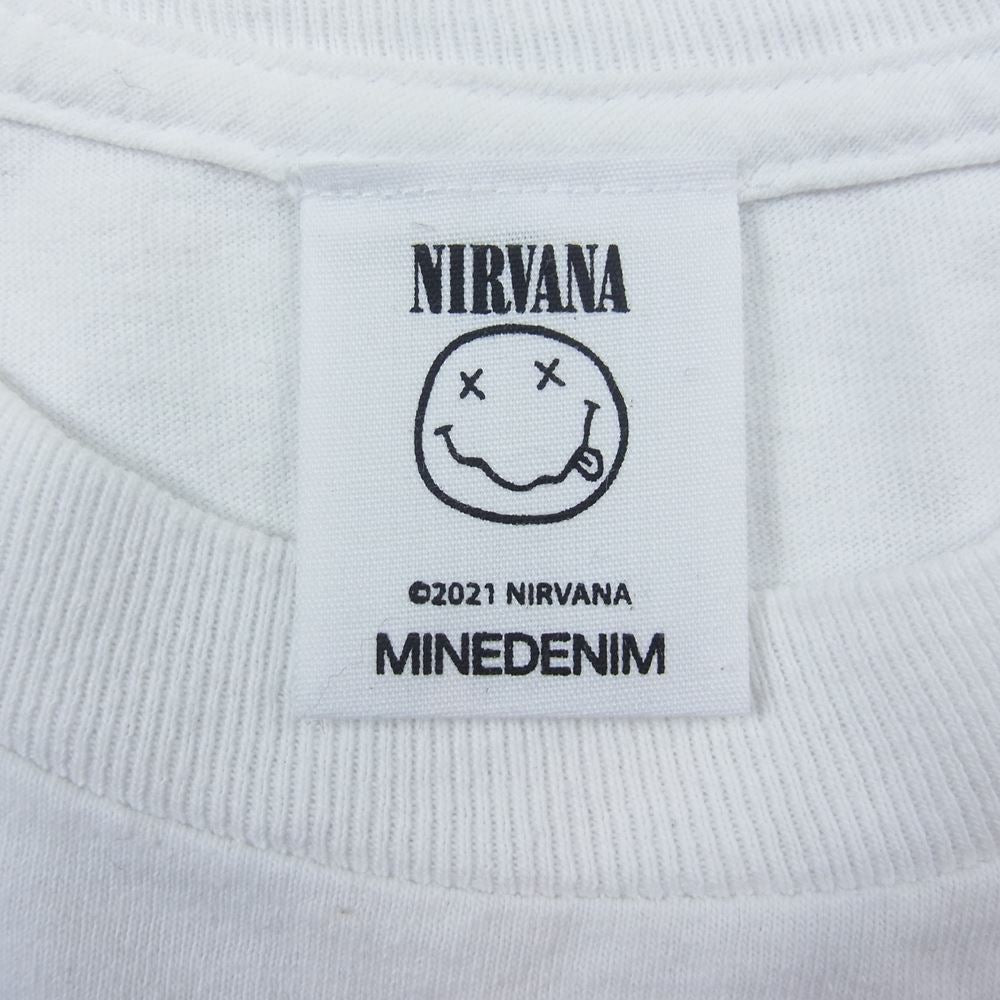 MINEDENIM マインデニム MND-NV001-00-M2 × NIRVANA ニルヴァーナ NEVERMIND Tee フォト プリント 半袖 Tシャツ ホワイト系 M【中古】
