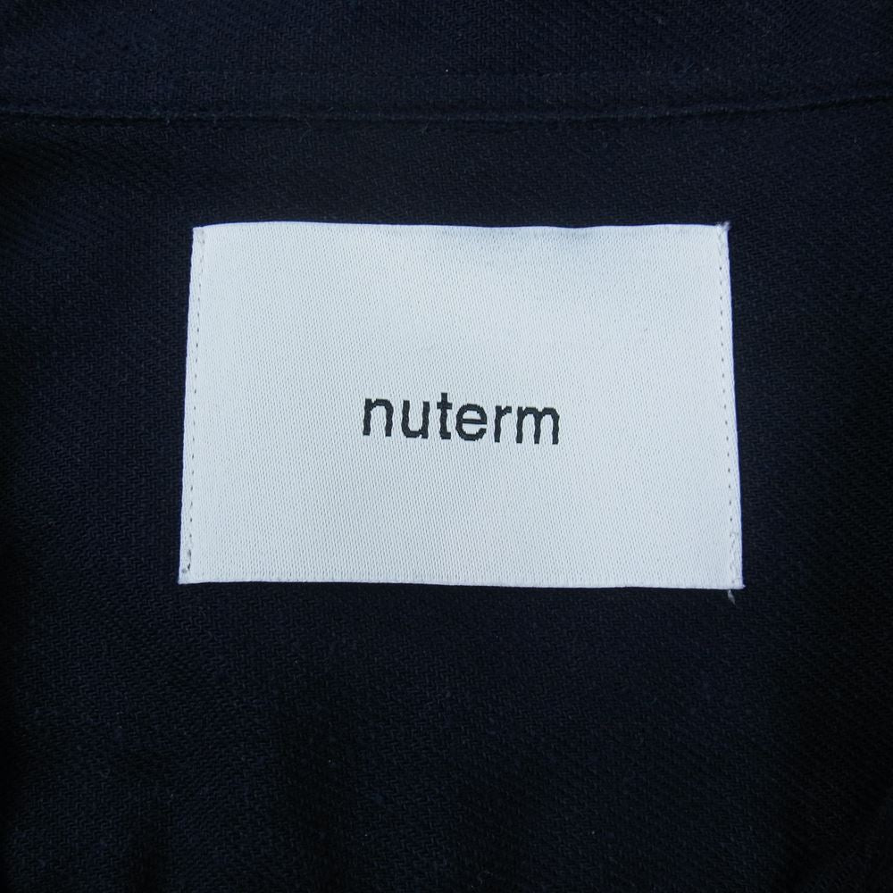 ニューターム シルク混 長袖 シャツ  ネイビー系 L【中古】