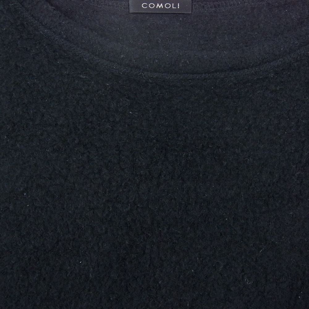 COMOLI コモリ 19AW Q03-05017 シルク プルオーバー フリース トップ ブラック系 2【中古】