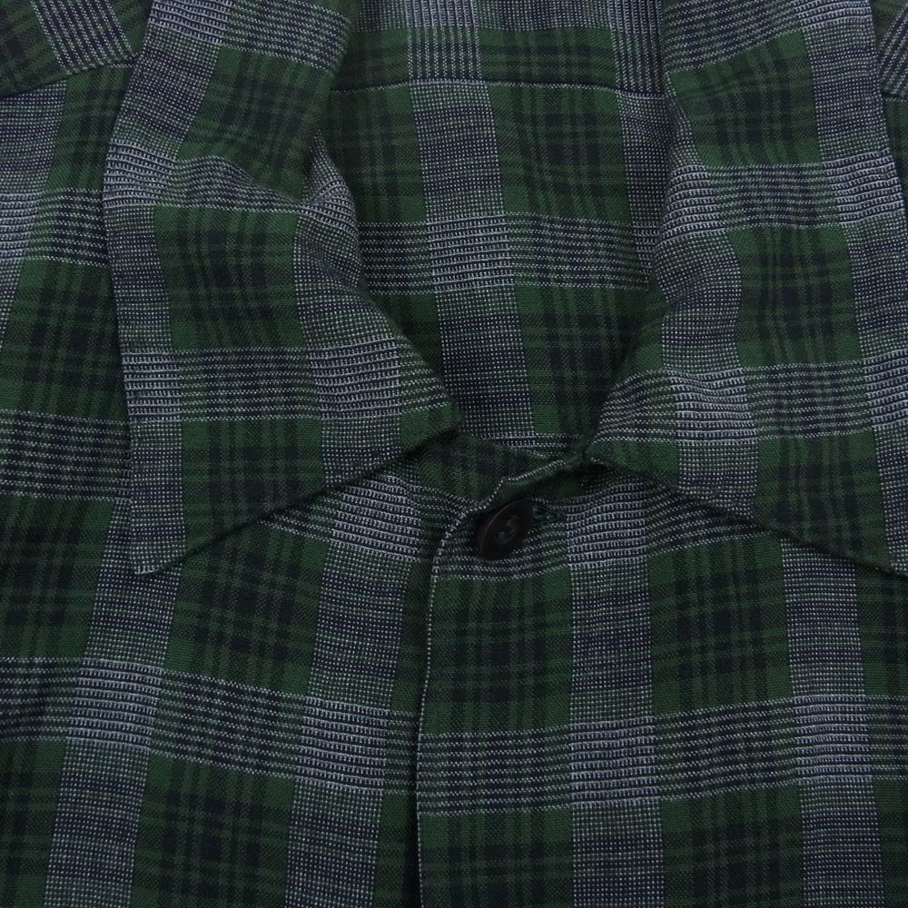 COMOLI コモリ 20SS R01-02006 レーヨン オープンカラー チェック 長袖