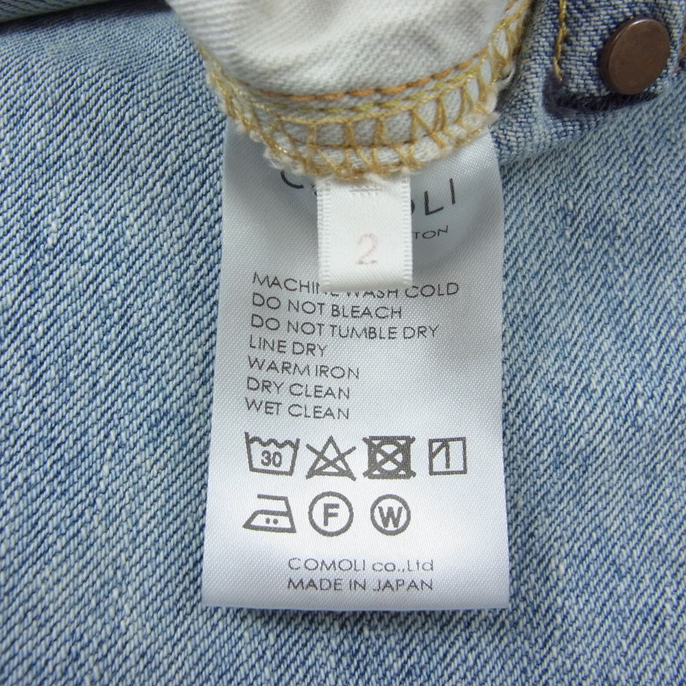COMOLI コモリ 22AW W03-03004 ブリーチ デニム 5P パンツ インディゴブルー系 2【中古】