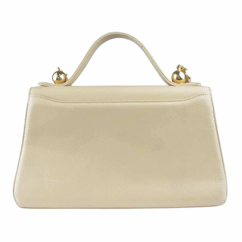 ミラショーン  90s ヴィンテージ 2WAY ハンドバッグ ショルダー フラップ 底鋲 ベージュ系【中古】