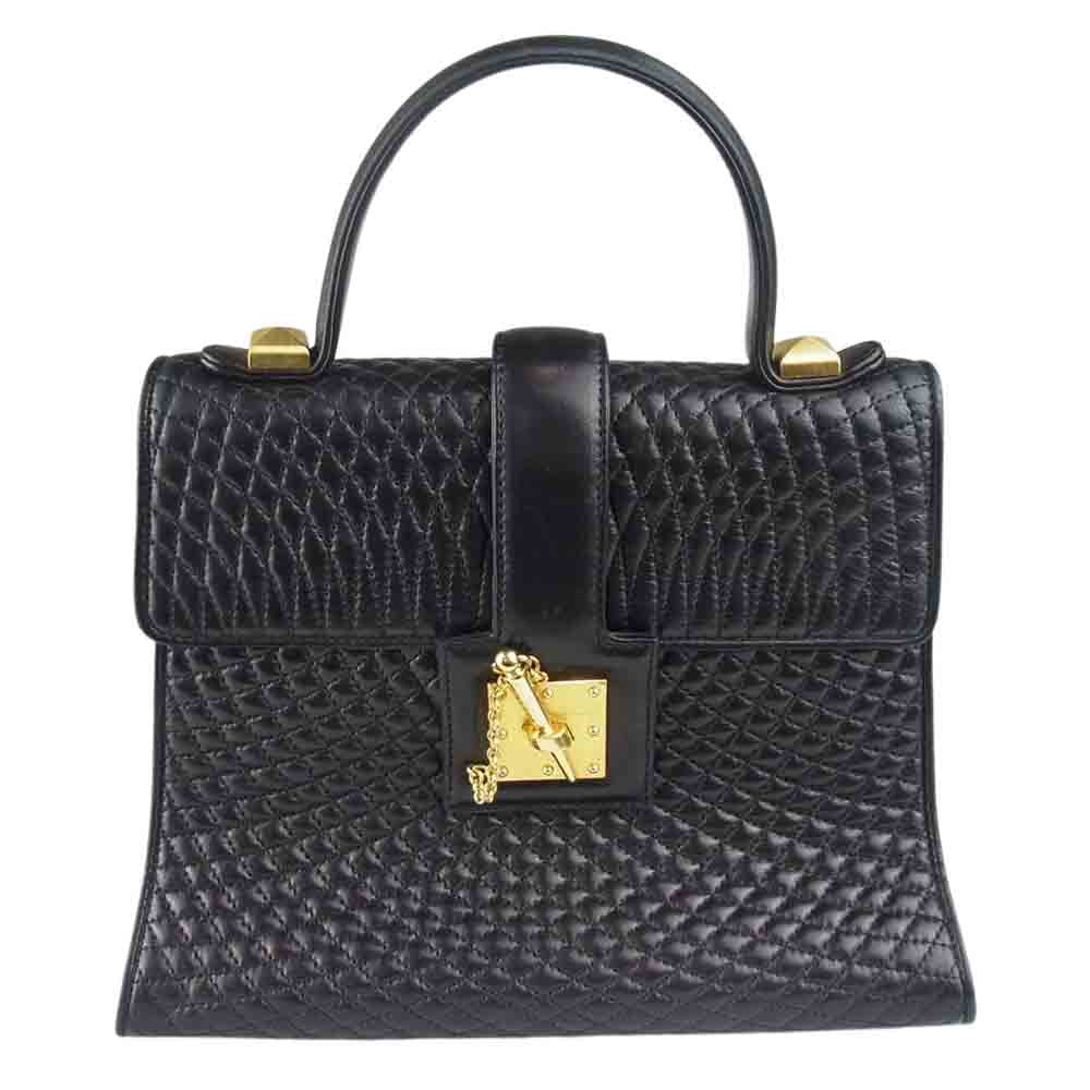 BALLY バリー ハンドバッグ ゴールド金具 ショルダーバッグ ブラック系【中古】