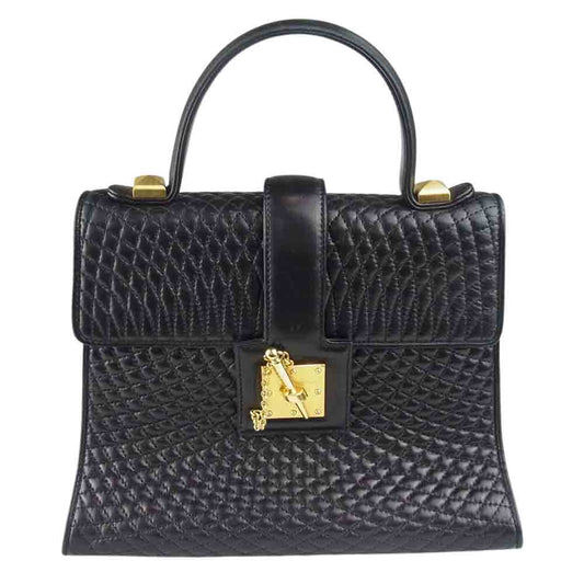 BALLY バリー ハンドバッグ ゴールド金具 ショルダーバッグ ブラック系【中古】