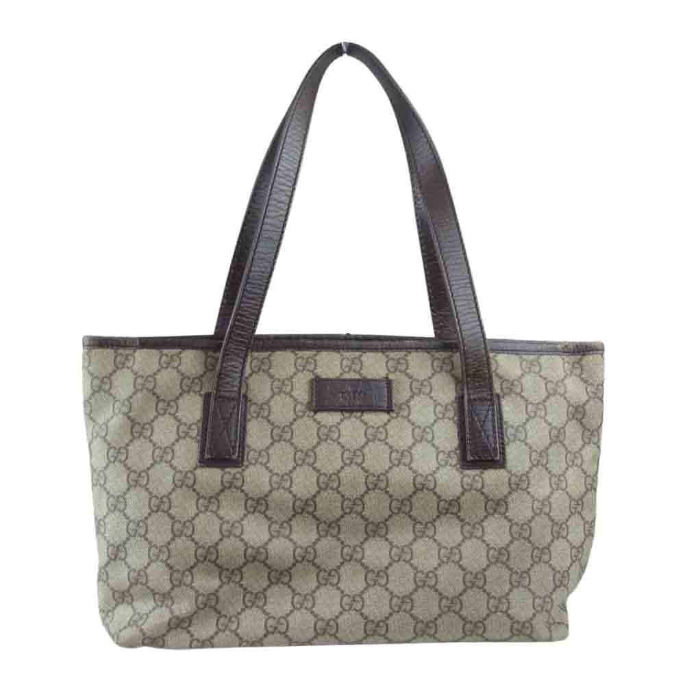 GUCCI グッチ 181086 491403 GGプラス GGスプリーム ハンドバッグ トートバッグ  ブラウン系【中古】