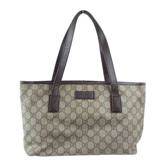 GUCCI グッチ 181086 491403 GGプラス GGスプリーム ハンドバッグ トートバッグ  ブラウン系【中古】