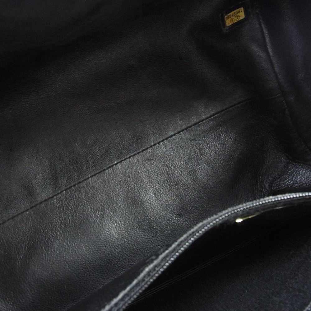 CHANEL シャネル ビッグ ココマーク レザー ハンドバッグ ミニボストンバッグ ボーリングバッグ  ブラック系【中古】