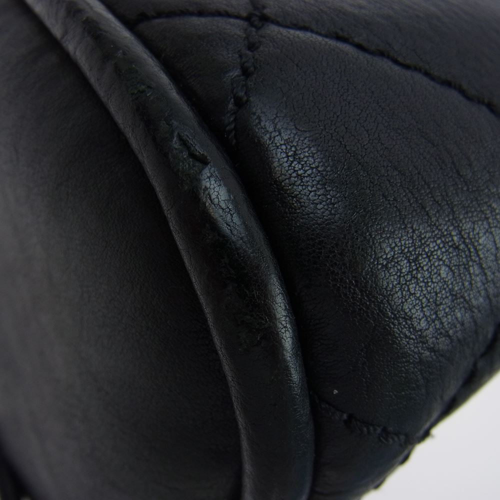 CHANEL シャネル ビッグ ココマーク レザー ハンドバッグ ミニボストンバッグ ボーリングバッグ  ブラック系【中古】