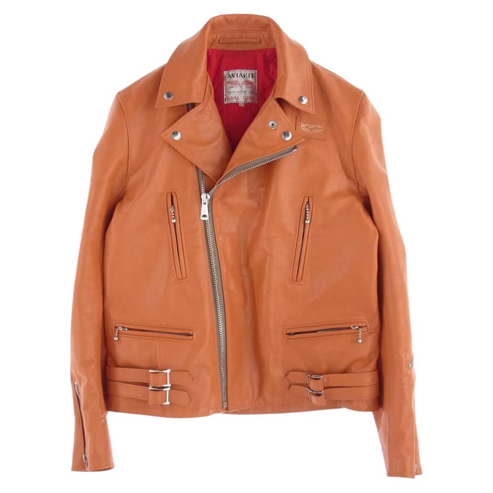 Lewis Leathers ルイスレザー 391TF LIGHTNING TIGHT FIT HORSEHIDE ホースハイド ライトニング タイト フィット ライダース ジャケット オレンジ系 40【中古】