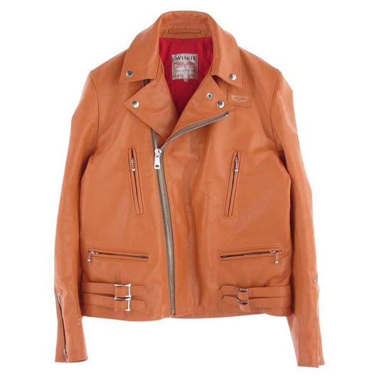 Lewis Leathers ルイスレザー 391TF LIGHTNING TIGHT FIT HORSEHIDE ホースハイド ライトニング タイト フィット ライダース ジャケット オレンジ系 40【中古】