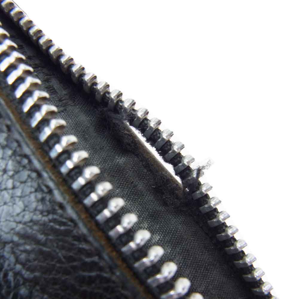 CHROME HEARTS クロムハーツ（原本有） WAVE ウェーブ クロスボールボタン レザー ウォレット ブラック系【中古】