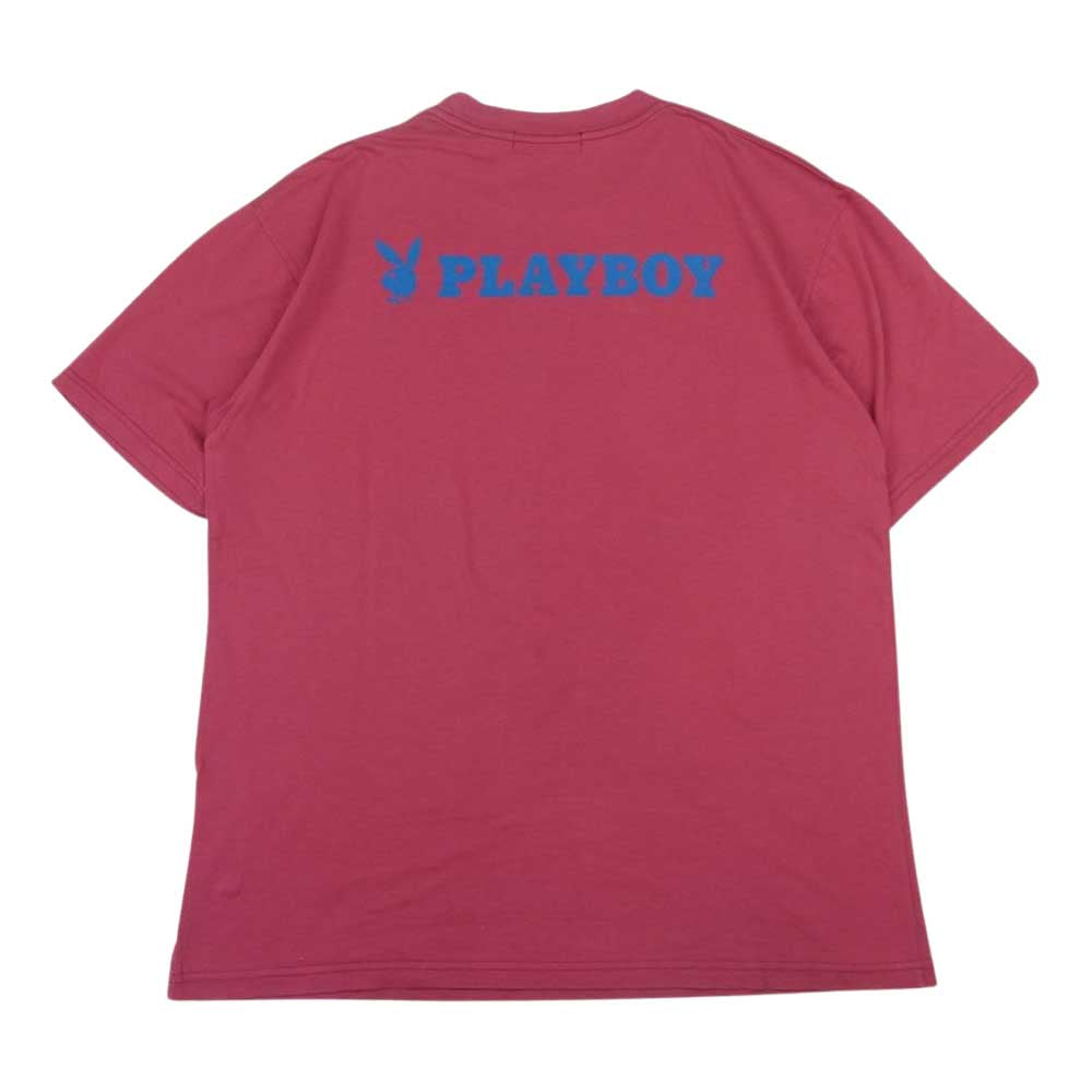 HYSTERIC GLAMOUR ヒステリックグラマー 12171CT03 × PLAY BOY プレイボーイ ガール プリント ロゴ 半袖 Tシャツ レッド レッド系 M【中古】