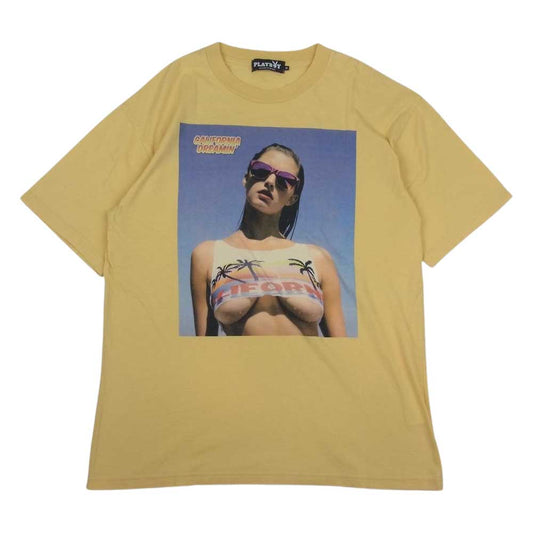 HYSTERIC GLAMOUR ヒステリックグラマー 12171CT01 × PLAY BOY プレイボーイ ガール プリント 半袖 Tシャツ イエロー イエロー系 M【中古】