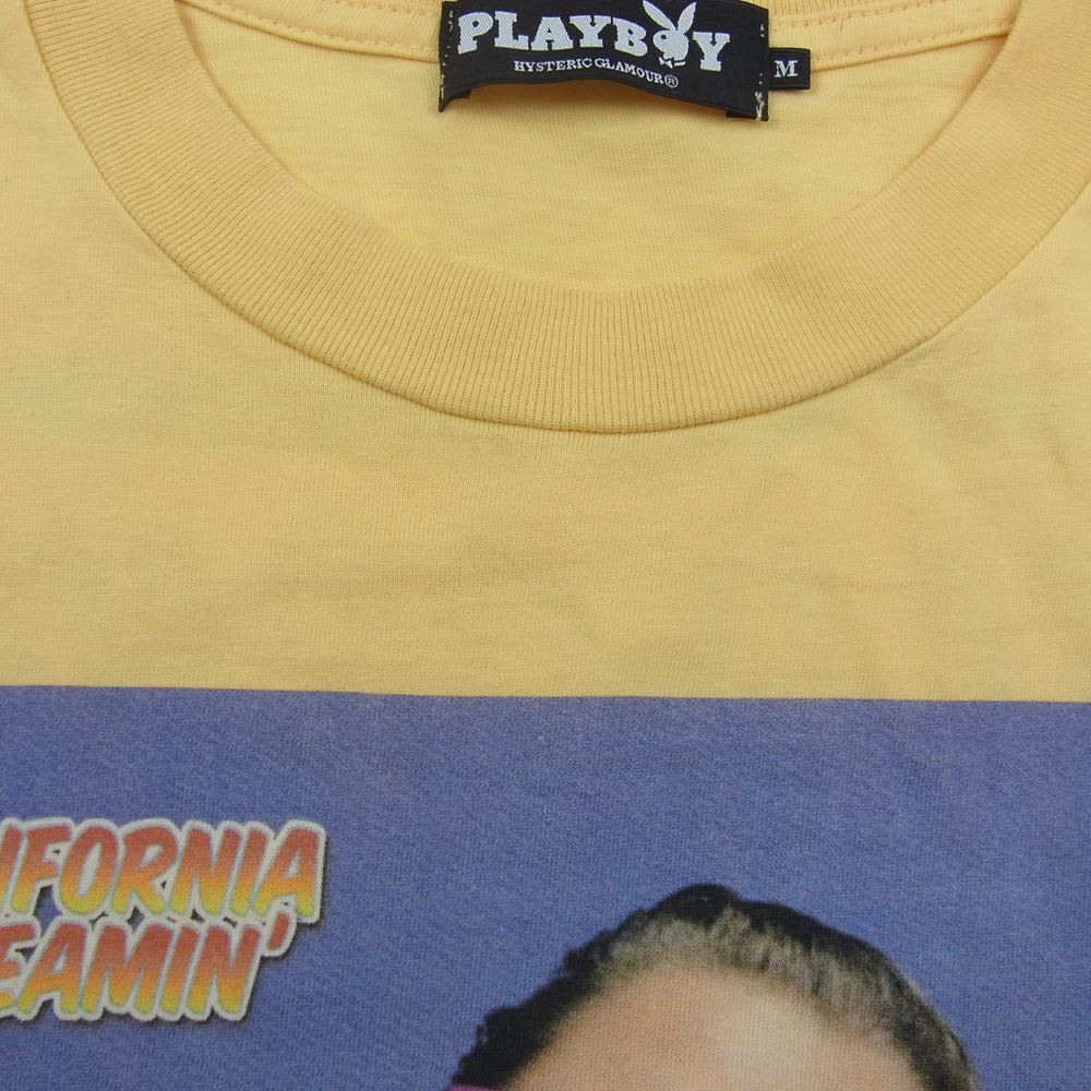 HYSTERIC GLAMOUR ヒステリックグラマー 12171CT01 × PLAY BOY プレイボーイ ガール プリント 半袖 Tシャツ イエロー イエロー系 M【中古】