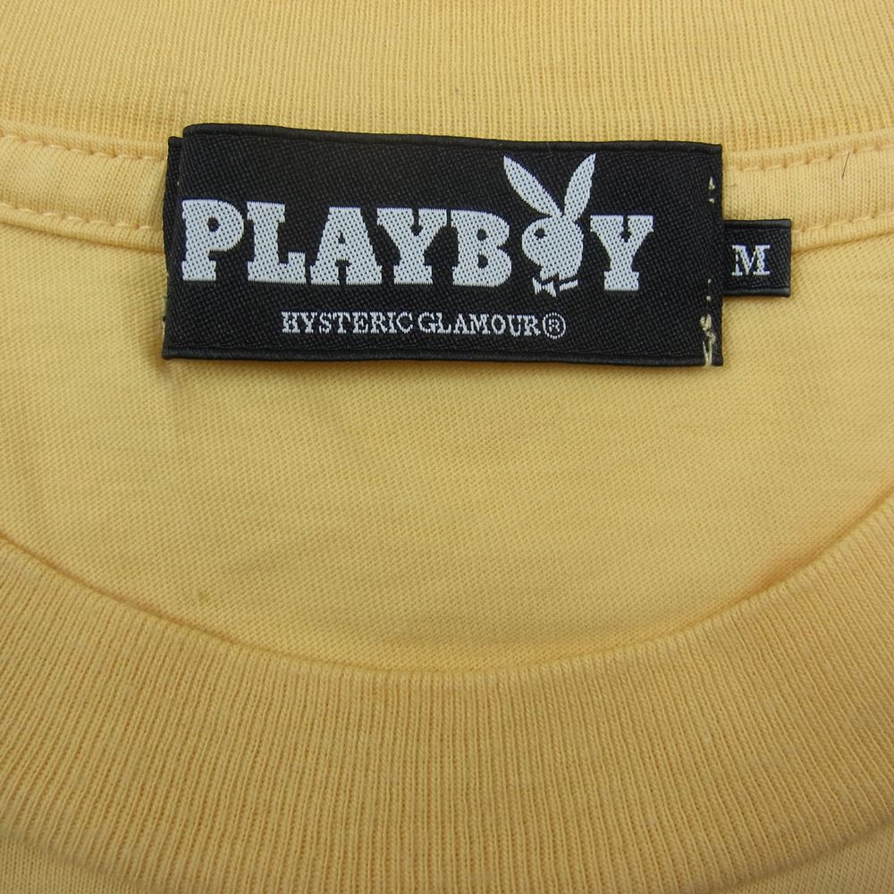 HYSTERIC GLAMOUR ヒステリックグラマー 12171CT01 × PLAY BOY プレイボーイ ガール プリント 半袖 Tシャツ イエロー イエロー系 M【中古】