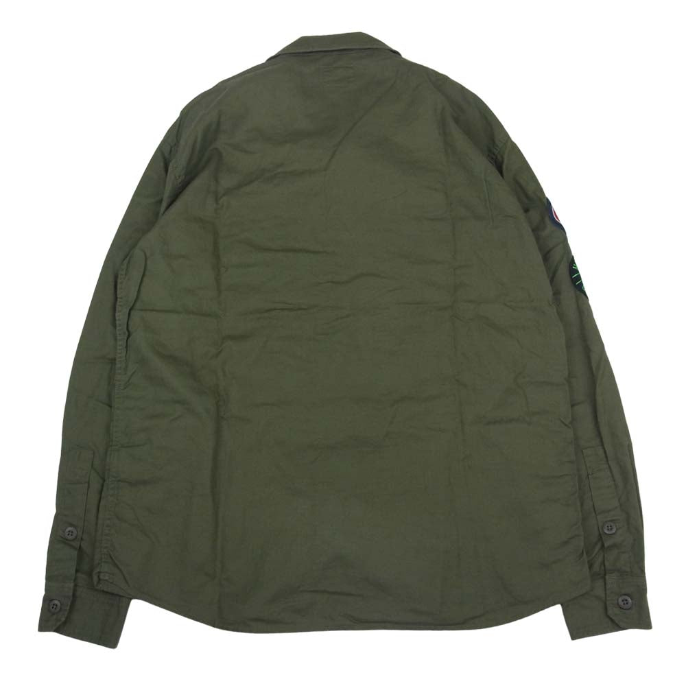 HYSTERIC GLAMOUR ヒステリックグラマー 02183AH06 ミリタリー シャツ ワッペン ロゴ カーキ 長袖 カーキ系 L【中古】
