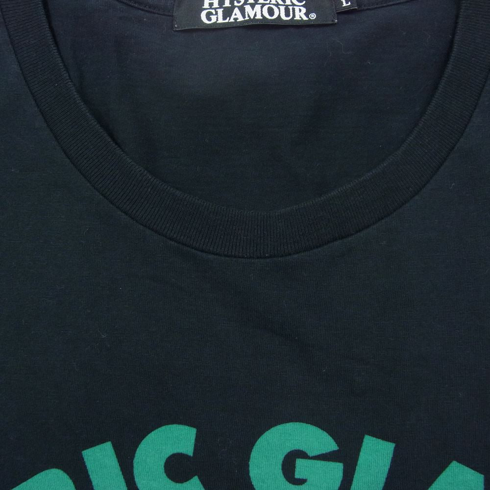 HYSTERIC GLAMOUR ヒステリックグラマー 0234CT17 ガール プリント ロゴ 半袖 Tシャツ ブラック ブラック系 L【中古】