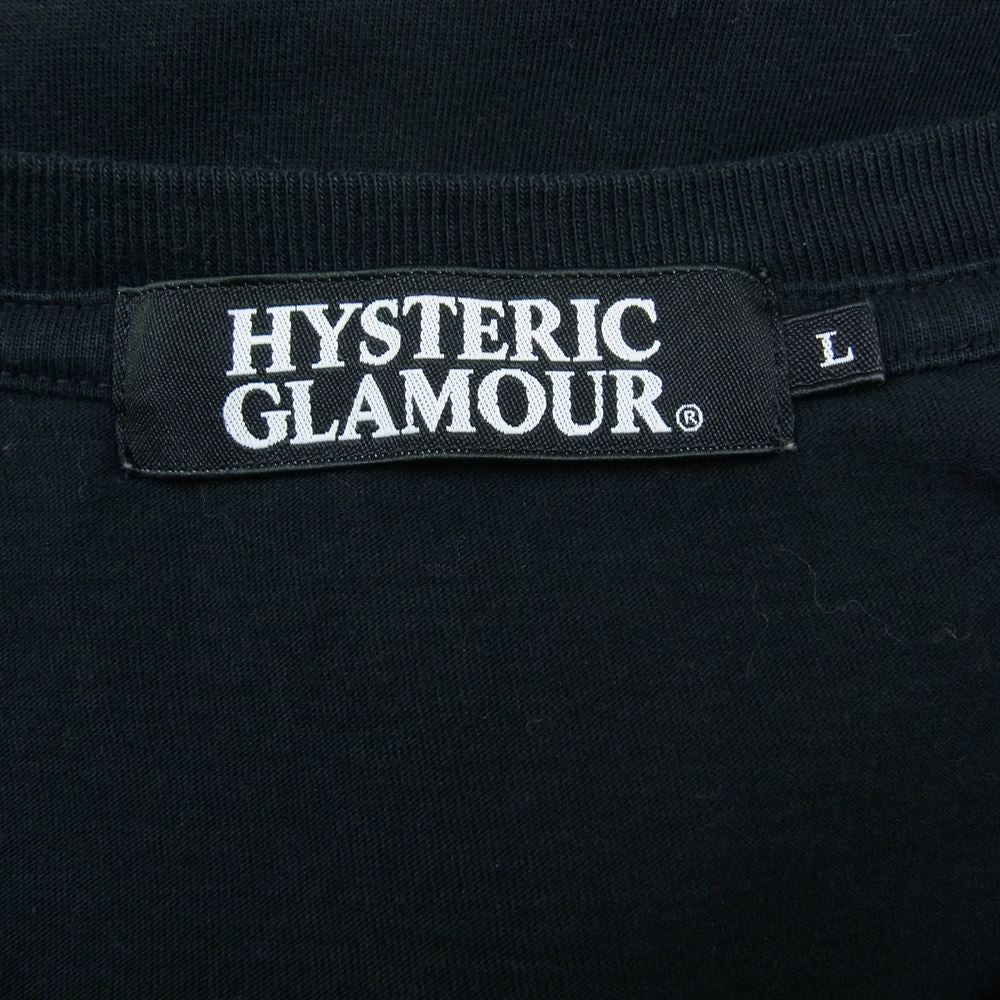 HYSTERIC GLAMOUR ヒステリックグラマー 0234CT17 ガール プリント ロゴ 半袖 Tシャツ ブラック ブラック系 L【中古】