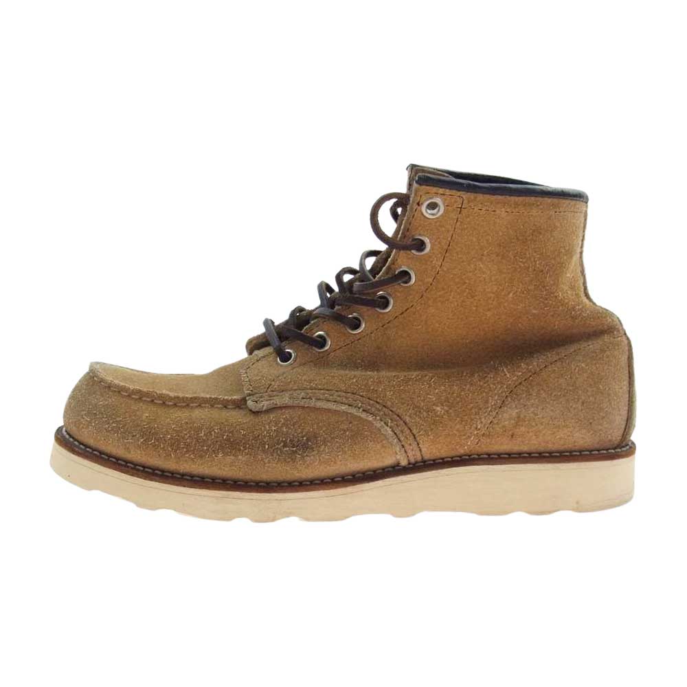 RED WING レッドウィング 8173 刺繍羽タグ アイリッシュセッター モックトゥ スエード ワーク ブーツ ソールカスタム ベージュ系 8 1/2 E【中古】