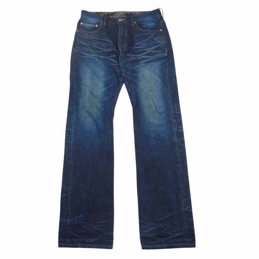 ISAMUKATAYAMA BACKLASH イサムカタヤマバックラッシュ 1204-01 13.5oz オールド加工 裏地ピッグスエードカモ セルビッチ デニムパンツ ジーンズ インディゴブルー系 S【中古】