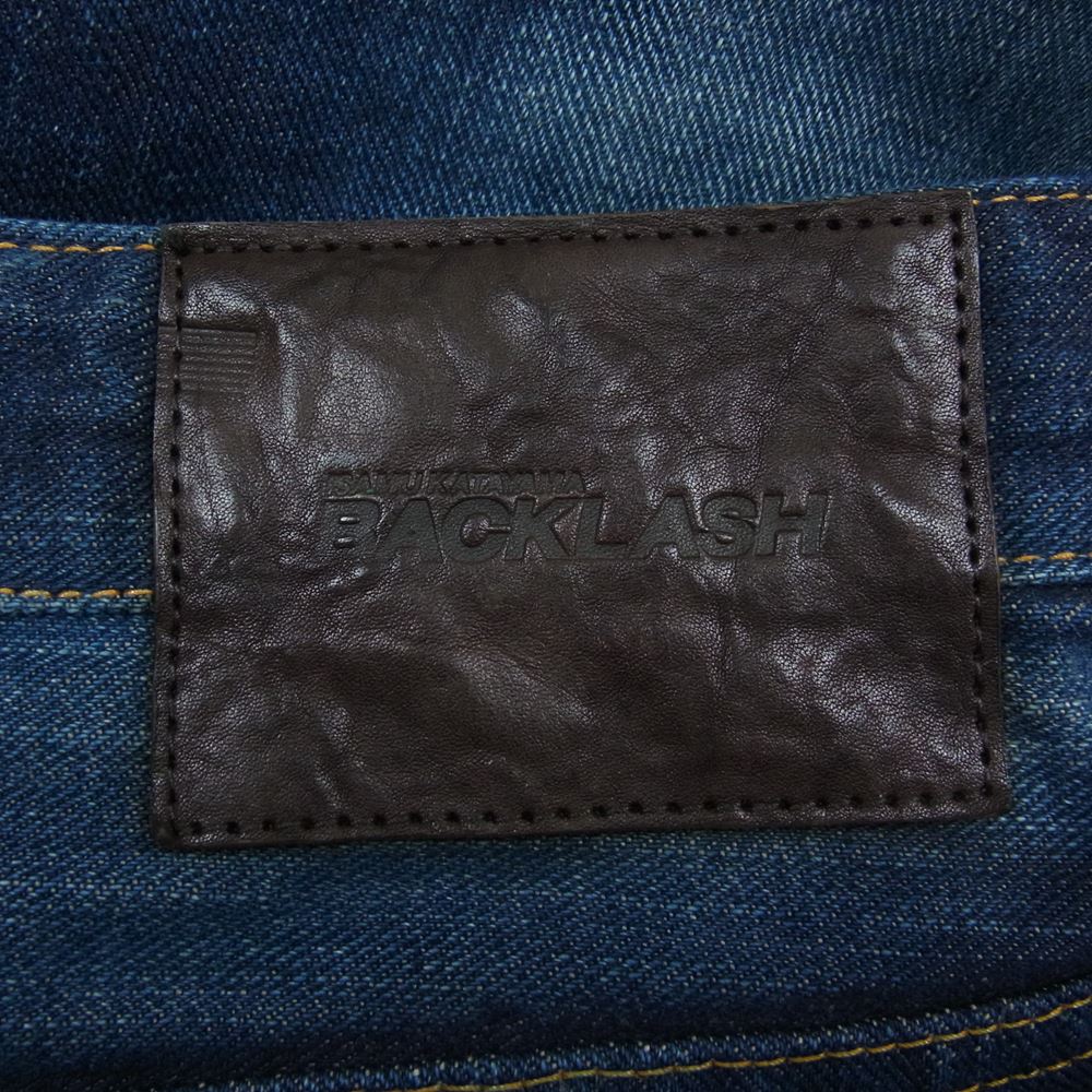 ISAMUKATAYAMA BACKLASH イサムカタヤマバックラッシュ 1204-01 13.5oz オールド加工 裏地ピッグスエードカモ セルビッチ デニムパンツ ジーンズ インディゴブルー系 S【中古】