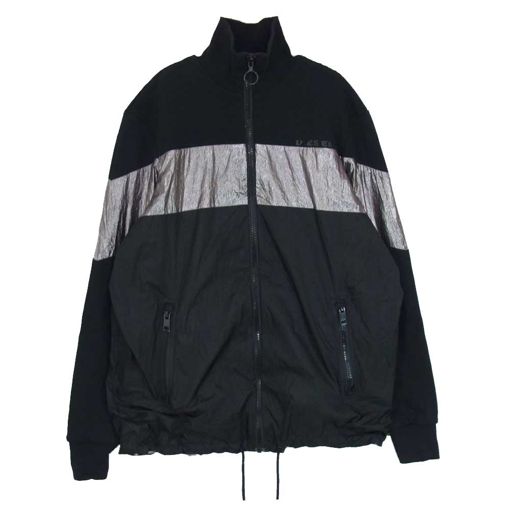 DIESEL ディーゼル ナイロン切替 スウェット フルジップ トラック ジャケット ブラック系 M【中古】