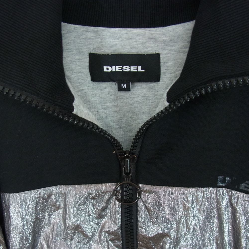 DIESEL ディーゼル ナイロン切替 スウェット フルジップ トラック ジャケット ブラック系 M【中古】