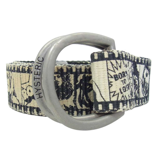 HYSTERIC GLAMOUR ヒステリックグラマー 総柄 リング ベルト ブラック系【中古】