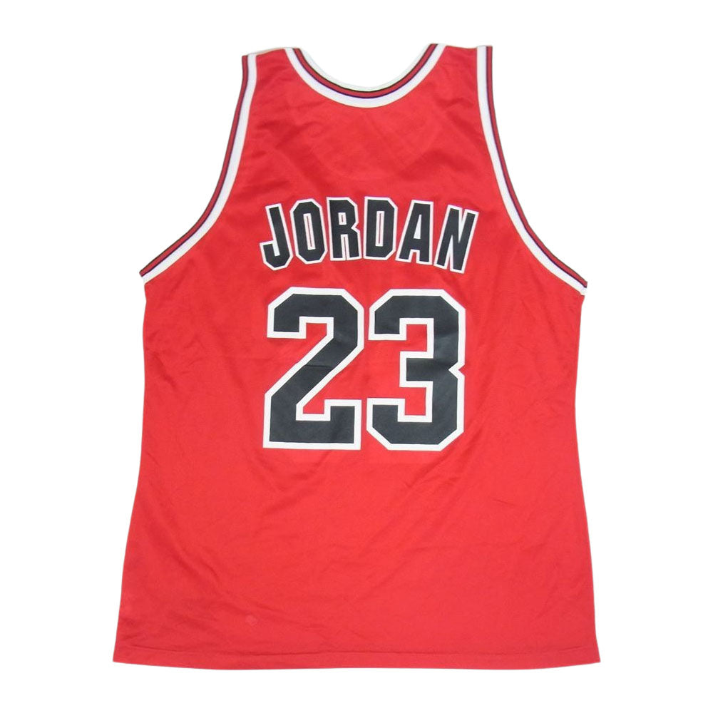 Champion チャンピオン ヴィンテージ 90s USA製 NBA シカゴ ブルズ 23 JORDAN ジョーダン タックトップ ゲームジャージ ユニフォーム レッド系 48【中古】