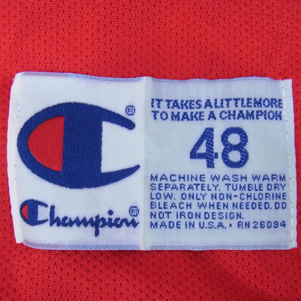 Champion チャンピオン ヴィンテージ 90s USA製 NBA シカゴ ブルズ 23 JORDAN ジョーダン タックトップ ゲームジャージ ユニフォーム レッド系 48【中古】
