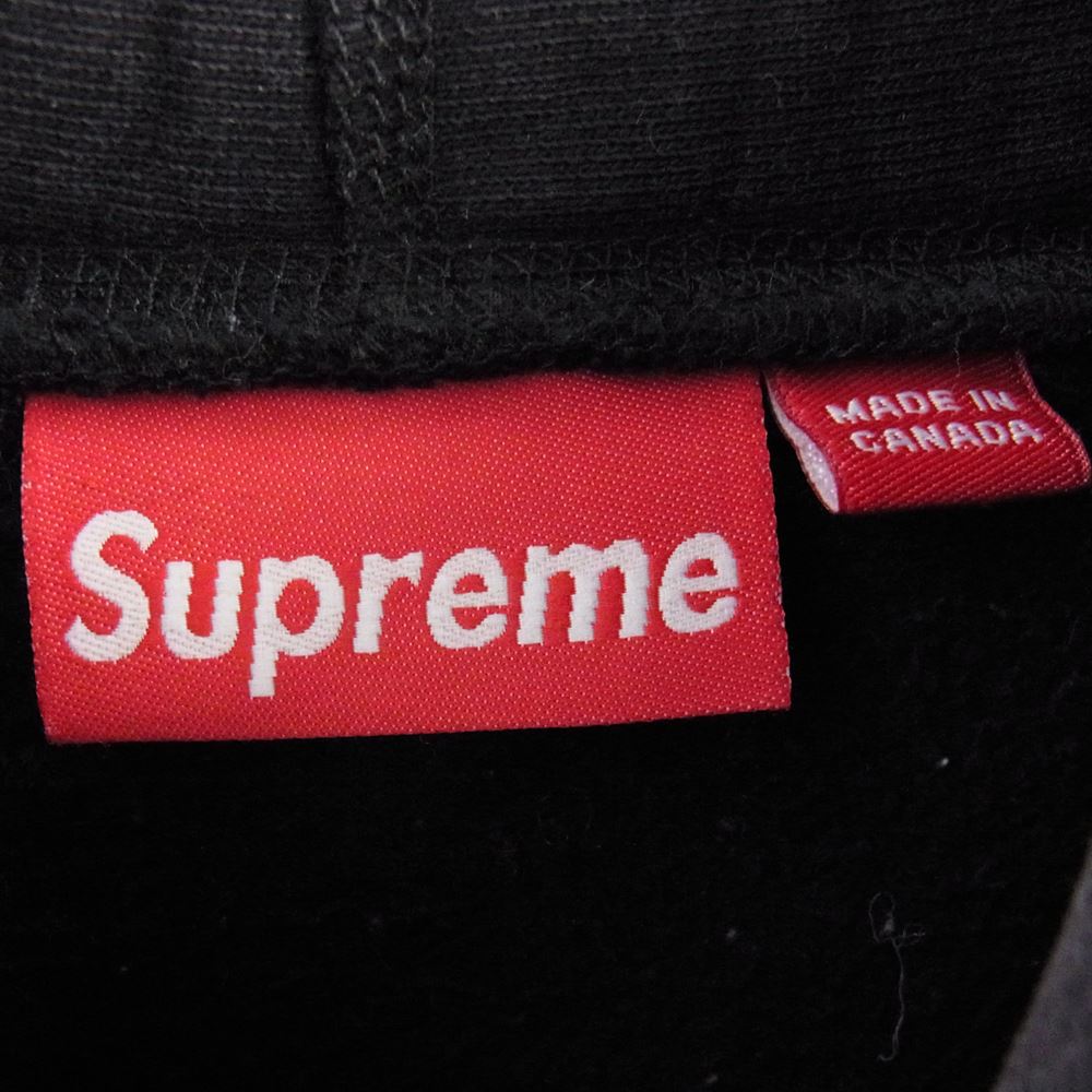 Supreme シュプリーム カナダ製 フード ロゴ プルオーバー パーカー ブラック系 L【中古】