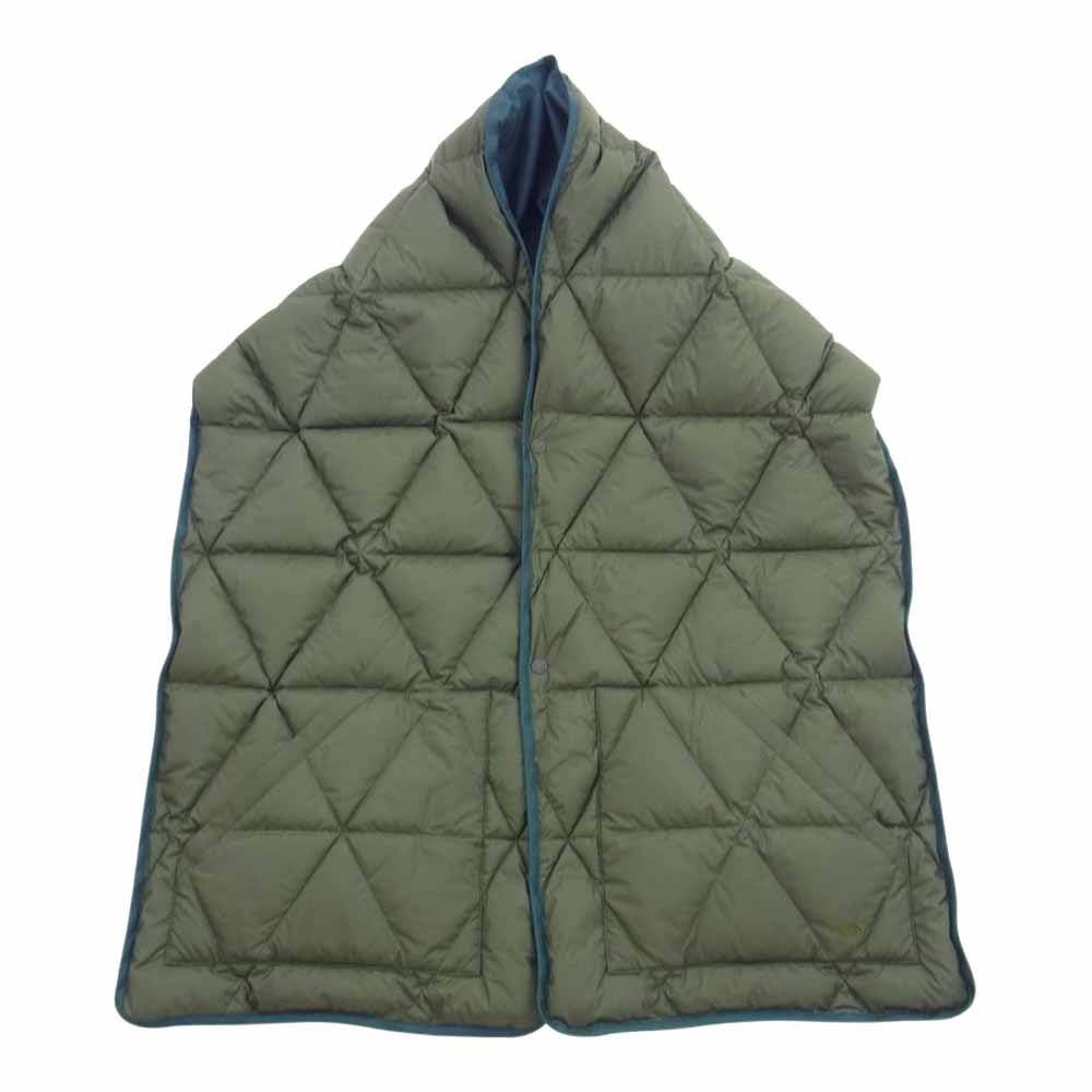 THE NORTH FACE ノースフェイス PURPLE LABEL パープルレーベル 2022年モデル NN8256N Lightweight Twill Mountain Down Cape ライトウェイトツイル リバーシブル マウンテン ダウンケープ グリーン系 F【中古】